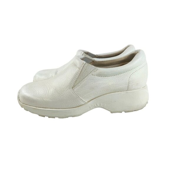 Clogs White Leather Work Comfort Nurse Truffles Slip On Sapphire 7.5W Arch Supp - Picture 4 of 11